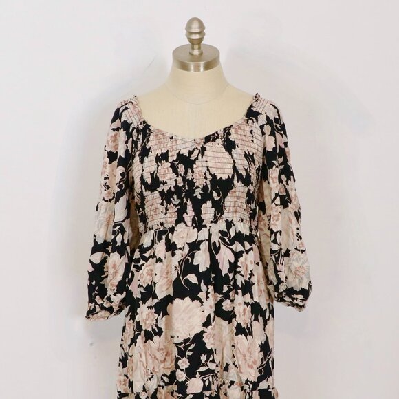 Saltwater LUXE Lane Mini Dress in Black Floral Large - Picture 3 of 7